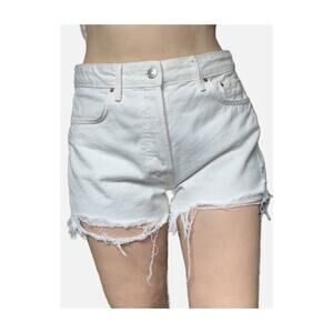 GRLFRND High Rise Cut Off Cute As Daisy Duke Shorts White 28